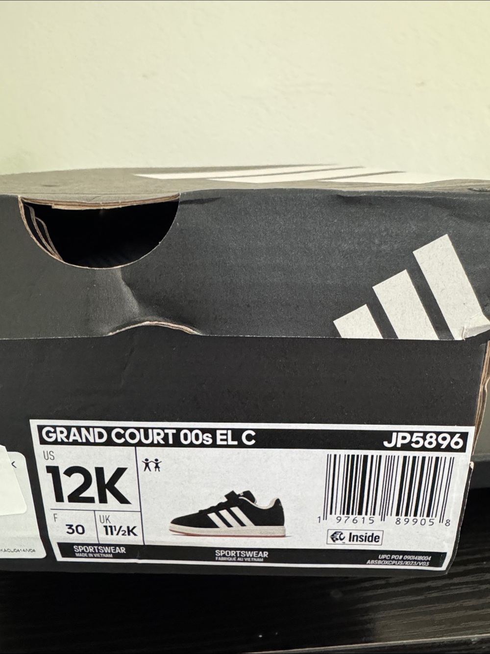adidas Grand Court 00s EL C Kids' Sneakers - Black & White